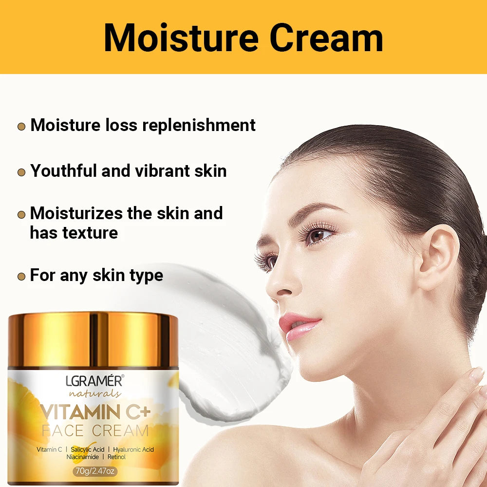 Vitamin C & Retinol Face Cream – Anti-Wrinkle, Firming, Moisturizing & Whitening Skincare with Hyaluronic Acid
