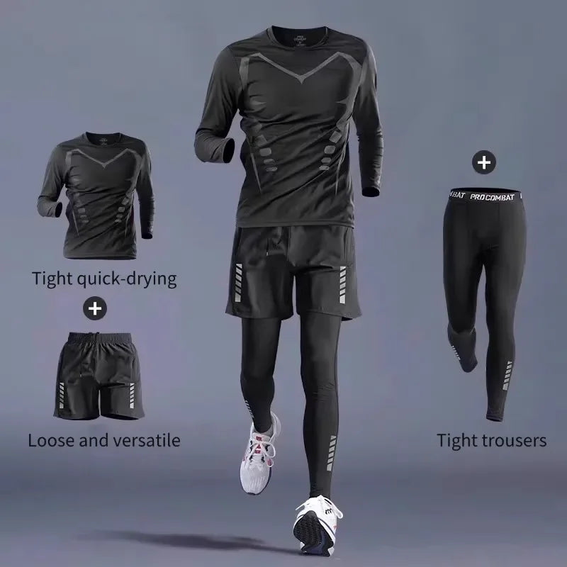 Men's Running Suits | Sports Fitness & Marathon Speed-Dry Training Clothes with Phone Pocket
