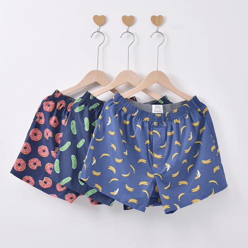 3PCS Men's Cotton Boxer Shorts | Loose Comfortable Arrow Pants Style Underwear | Homewear Boxers