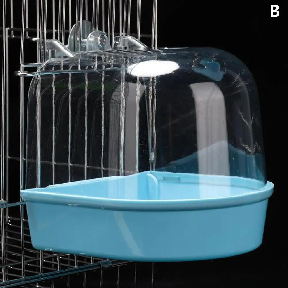 Clear Hanging Bird Bath – Cage Bathtub for Parakeets, Canaries, Budgerigars & Cockatiels