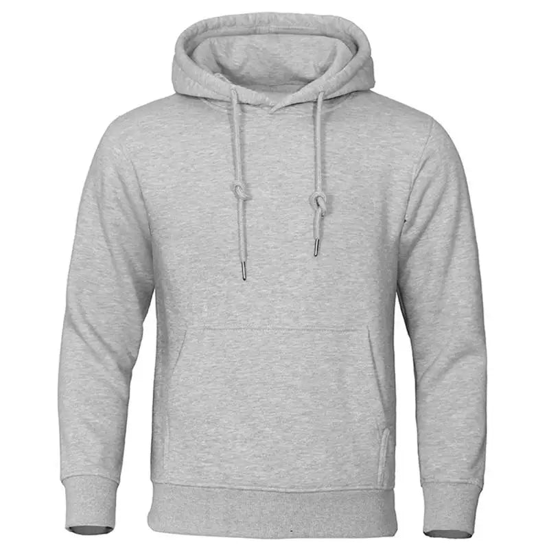 Men’s Fleece Sweatshirt – Autumn Winter Warm Pullover Hoodie, Casual Solid Color Streetwear for Sport & School