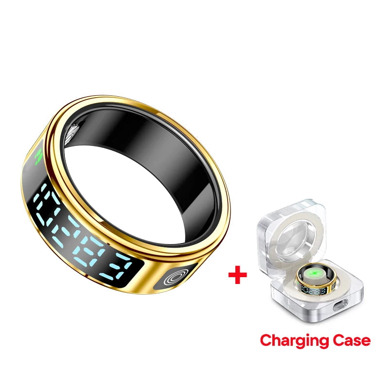 2025 SR08 Smart Ring – LED Display, Heart Rate & Blood Oxygen Monitor, 5ATM Waterproof, Multi-Sport Modes for Men & Women