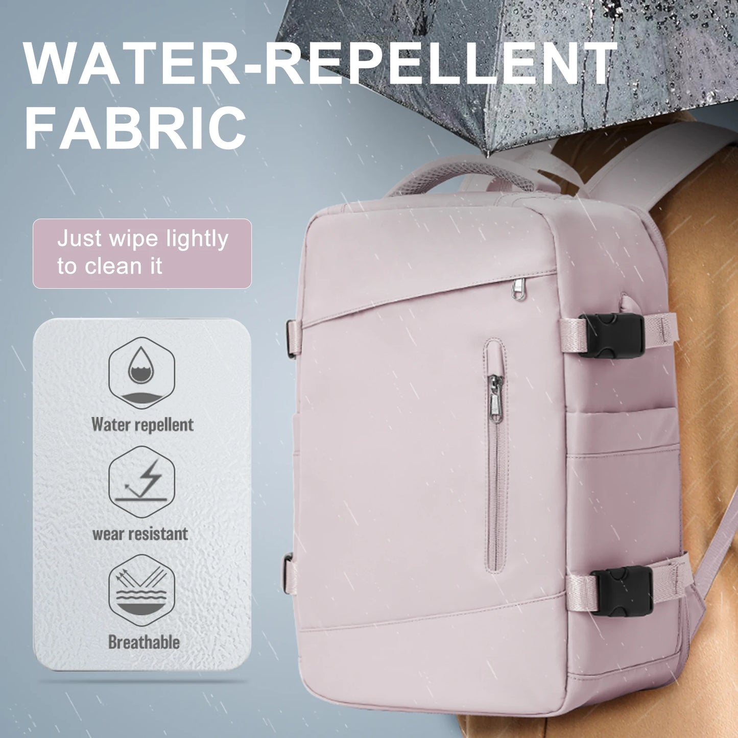 حقيبة ظهر للسفر للنساء والرجال - حقيبة يد محمولة على متن الطائرة لخطوط رايان إير، ويز إير، مقاس 40×20×25 سم، مناسبة لحمل الكمبيوتر المحمول