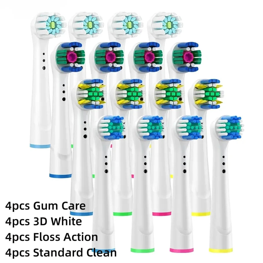 16/20PCS Oral-B Compatible Toothbrush Heads • Replacement Brush Nozzles • Sensitive, Floss & Cross Action Refills
