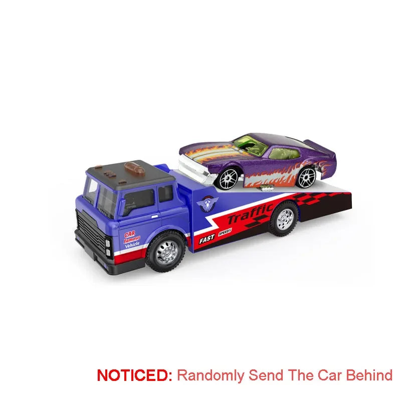 1:64 Alloy Container Trailer Diecast Toy Car – Metal Pull Back Truck Gift