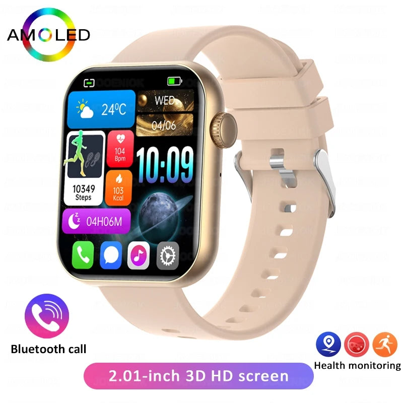 ساعة ذكية 2025 للرجال والنساء - شاشة عالية الدقة 1.9 بوصة، مكالمات بلوتوث، معدل ضربات القلب، مقاومة للماء IP68