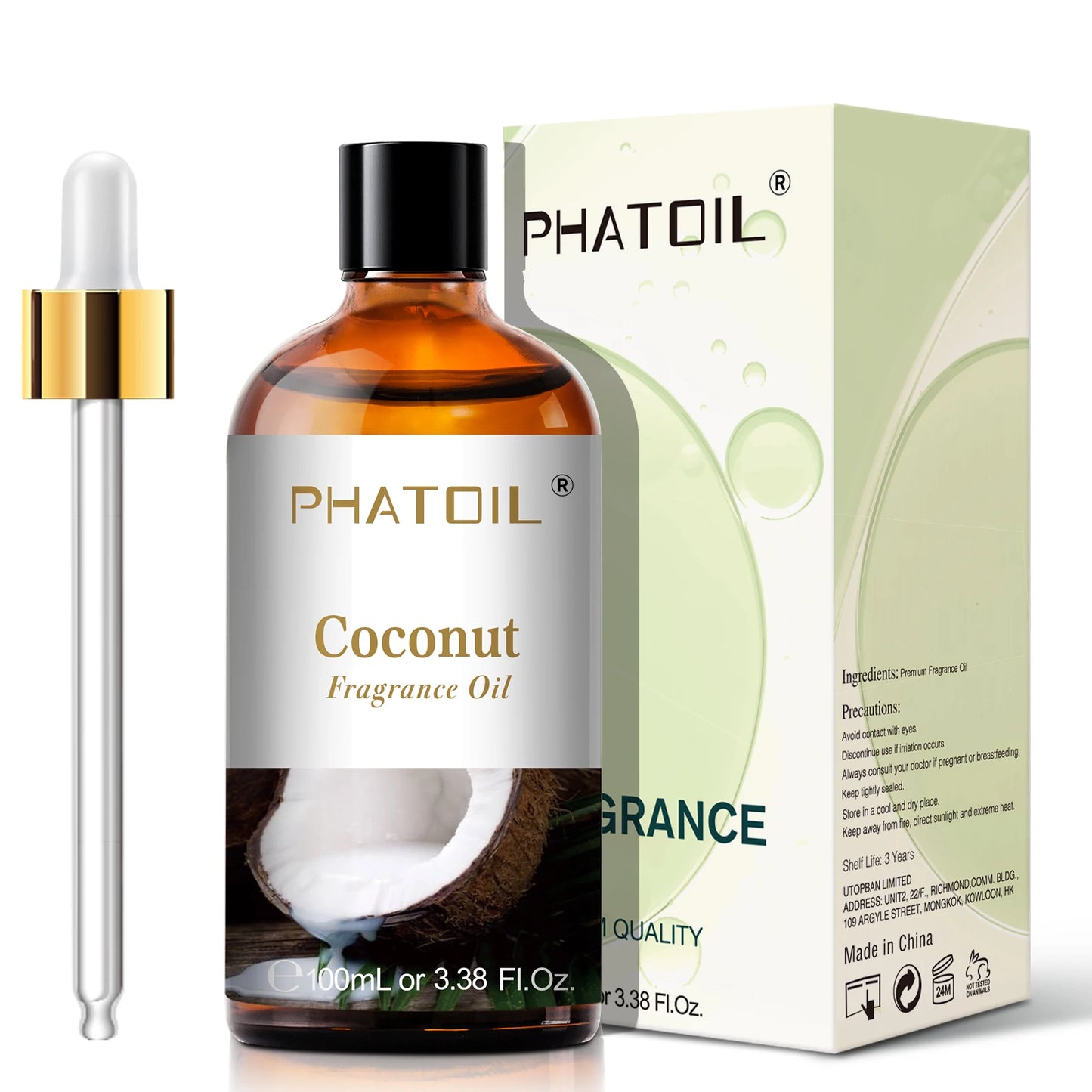 PHATOIL 100ml Sweet Fruity Fragrance Oil – Coconut, Vanilla, Strawberry & More for Diffusers & Candles