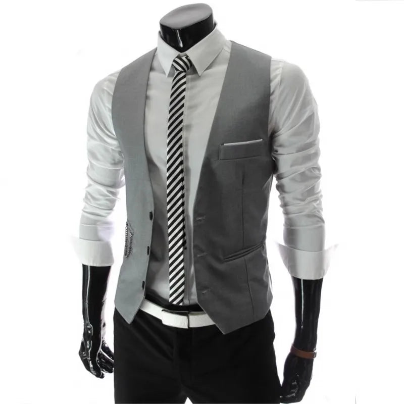 Men's Slim Fit Suit Vest – 2023 Formal Business & Casual Waistcoat