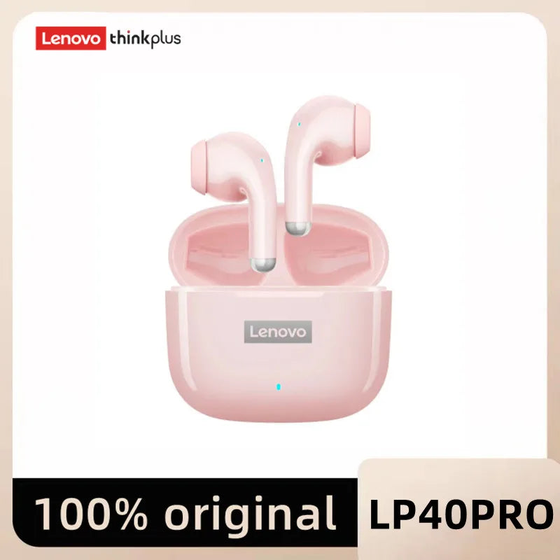 سماعات لينوفو LP40 Pro TWS الأصلية | سماعات رياضية لاسلكية بتقنية بلوتوث 5.1 مع خاصية تقليل الضوضاء والتحكم باللمس