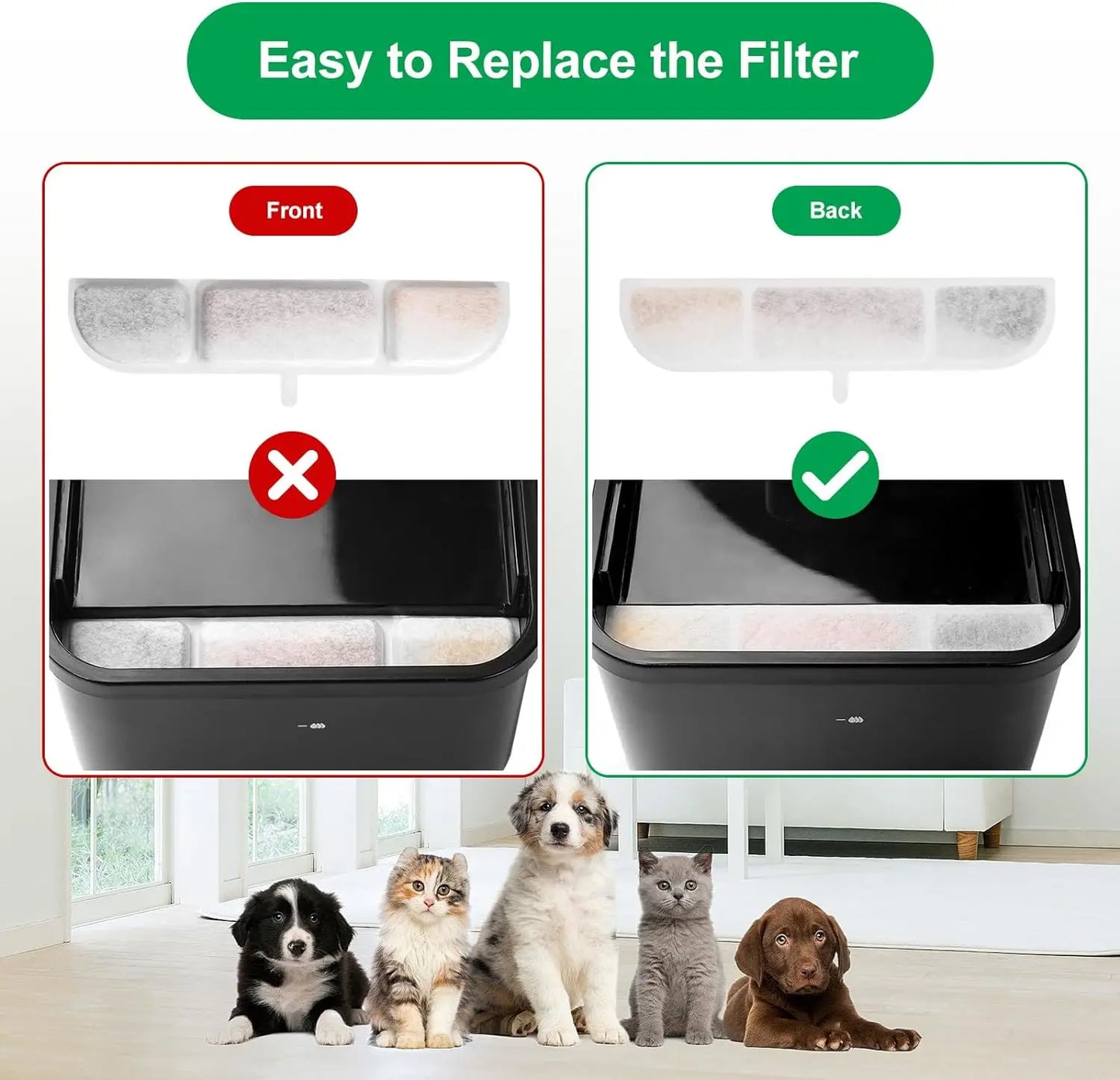 Multi-Pack Pet Water Fountain Filters – Replacement Filters for Cat & Dog Water Dispensers (6/12/16/20/24 pcs)