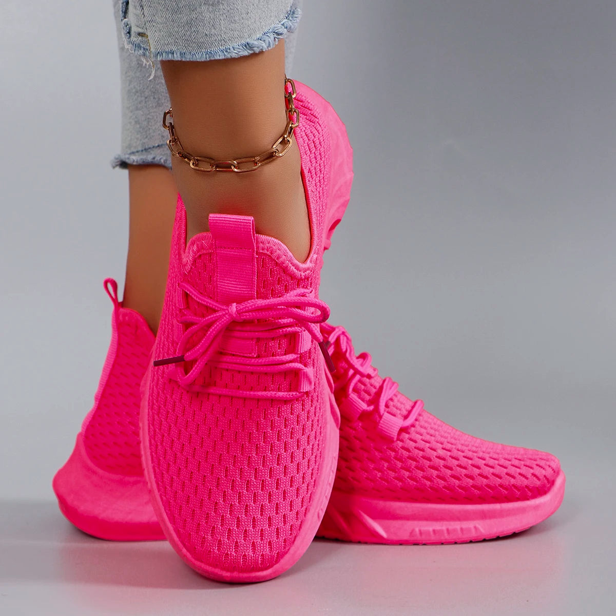 Women’s Summer Breathable Mesh Flats – Casual Sports Shoes