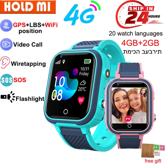 LT21 4G Kids Smart Watch – GPS, WiFi, Video Call, SOS, Camera, IP67 Waterproof Location Phone Watch