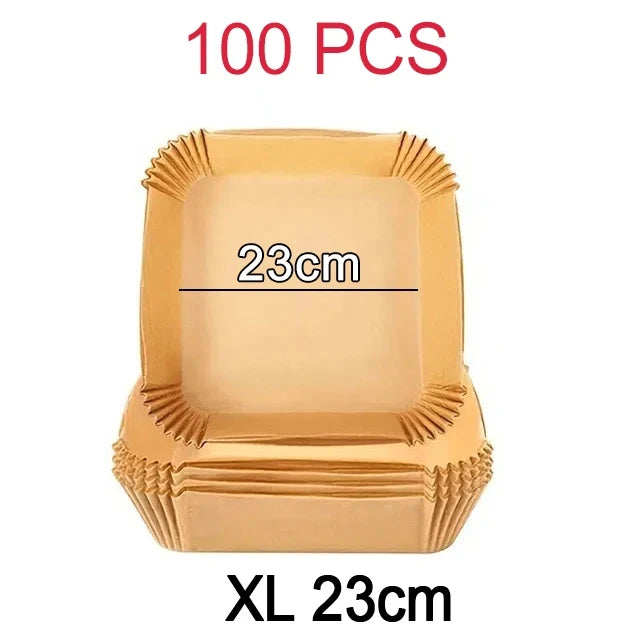 بطانات ورقية للاستخدام مرة واحدة في مقلاة الهواء - صواني خبز غير لاصقة مربعة ودائرية لكوسوري ونينجا