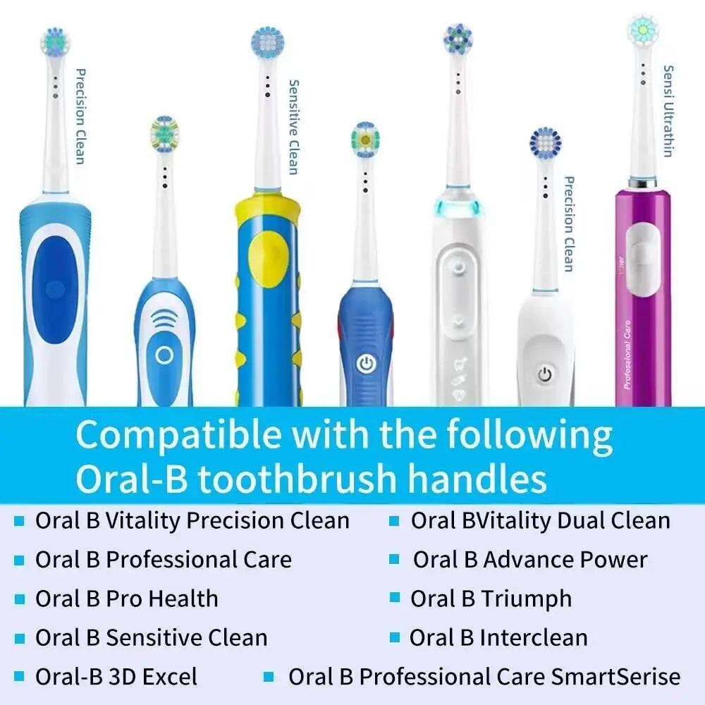 16/20PCS Oral-B Compatible Toothbrush Heads • Replacement Brush Nozzles • Sensitive, Floss & Cross Action Refills