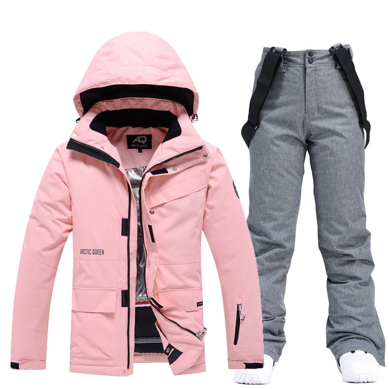 Men & Women Snow Suit Set – Warm -30°C Ski Jacket and Pants, Fashion Winter Snowboarding Clothing, Unisex
