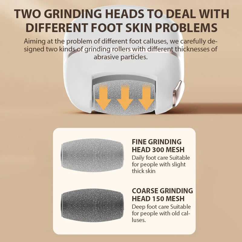 Rechargeable Electric Foot Grinder – Dead Skin Remover & Callus Scrubber Foot File for Dry, Cracked Feet Repair