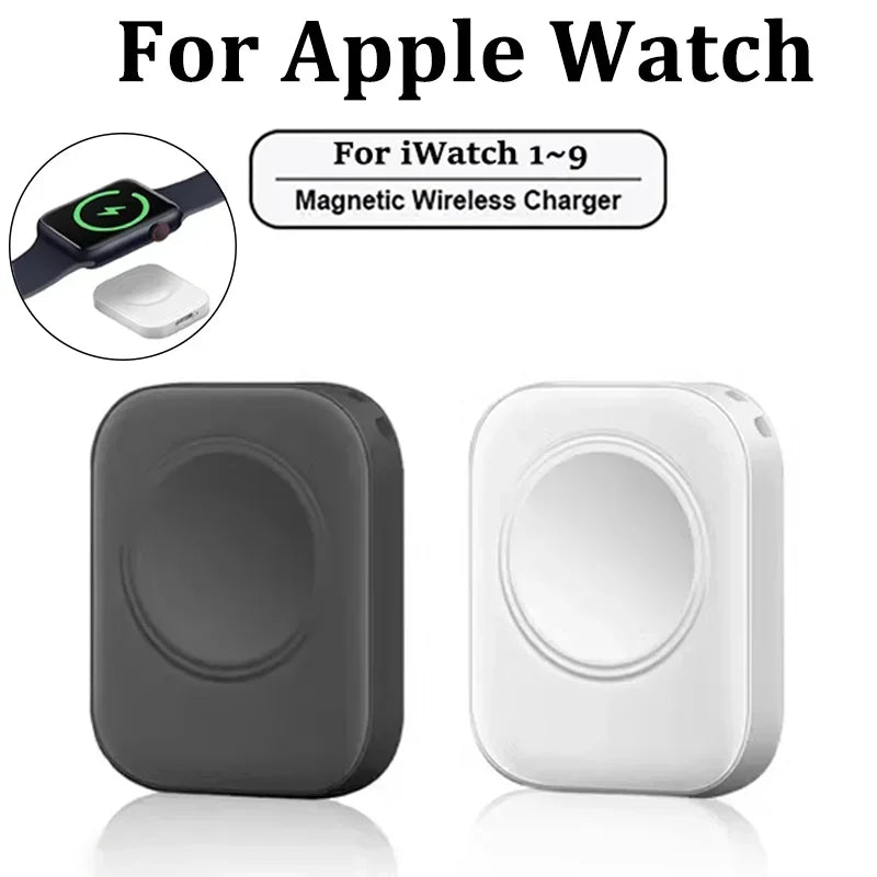 Portable Magnetic Wireless Fast Charger for iWatch Series 1-9 & SE | Type-C