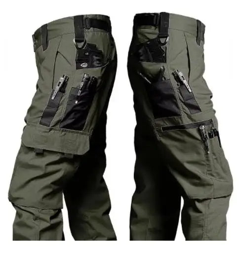 Men’s Waterproof Tactical Cargo Pants – Outdoor Combat Multi-Pocket Wear-Resistant Trousers