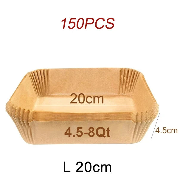 بطانات ورقية للاستخدام مرة واحدة في مقلاة الهواء - صواني خبز غير لاصقة مربعة ودائرية لكوسوري ونينجا