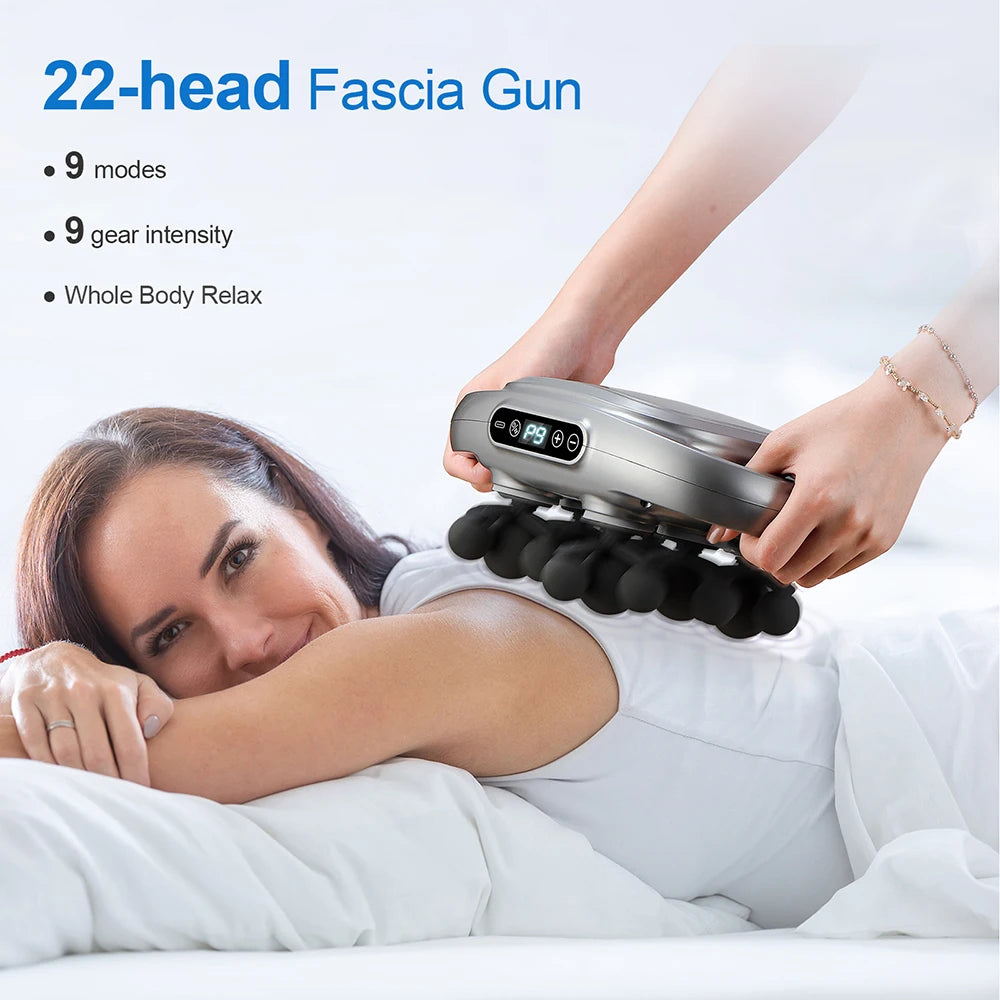 22-Head Fascia Massage Gun | Deep Tissue Muscle & Body Massager