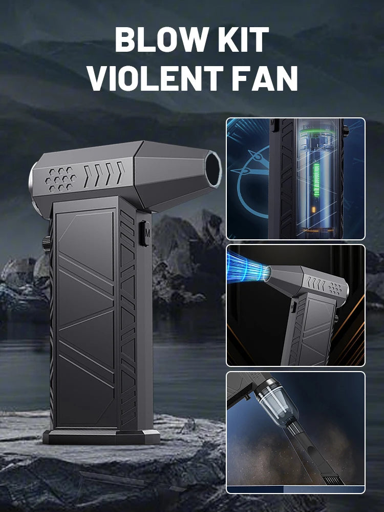 مكنسة كهربائية X9 توربو فان جيت 300,000 دورة في الدقيقة بدون فرشاة ومنفاخ هواء - منظف عالي الطاقة لأجهزة الكمبيوتر ولوحة المفاتيح والسيارات والمنزل