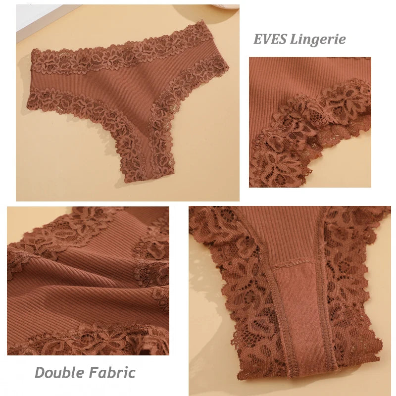 7PCS Women Sexy Lace Seamless Brazilian Panties – Cotton, Breathable, Low Rise Soft Underwear Lingerie