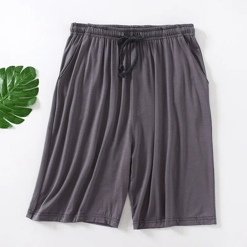 Men's Modal Pajama Shorts | Summer Thin Five Point Loose Home Pants | Casual Large Size Sleepwear & Beachwear