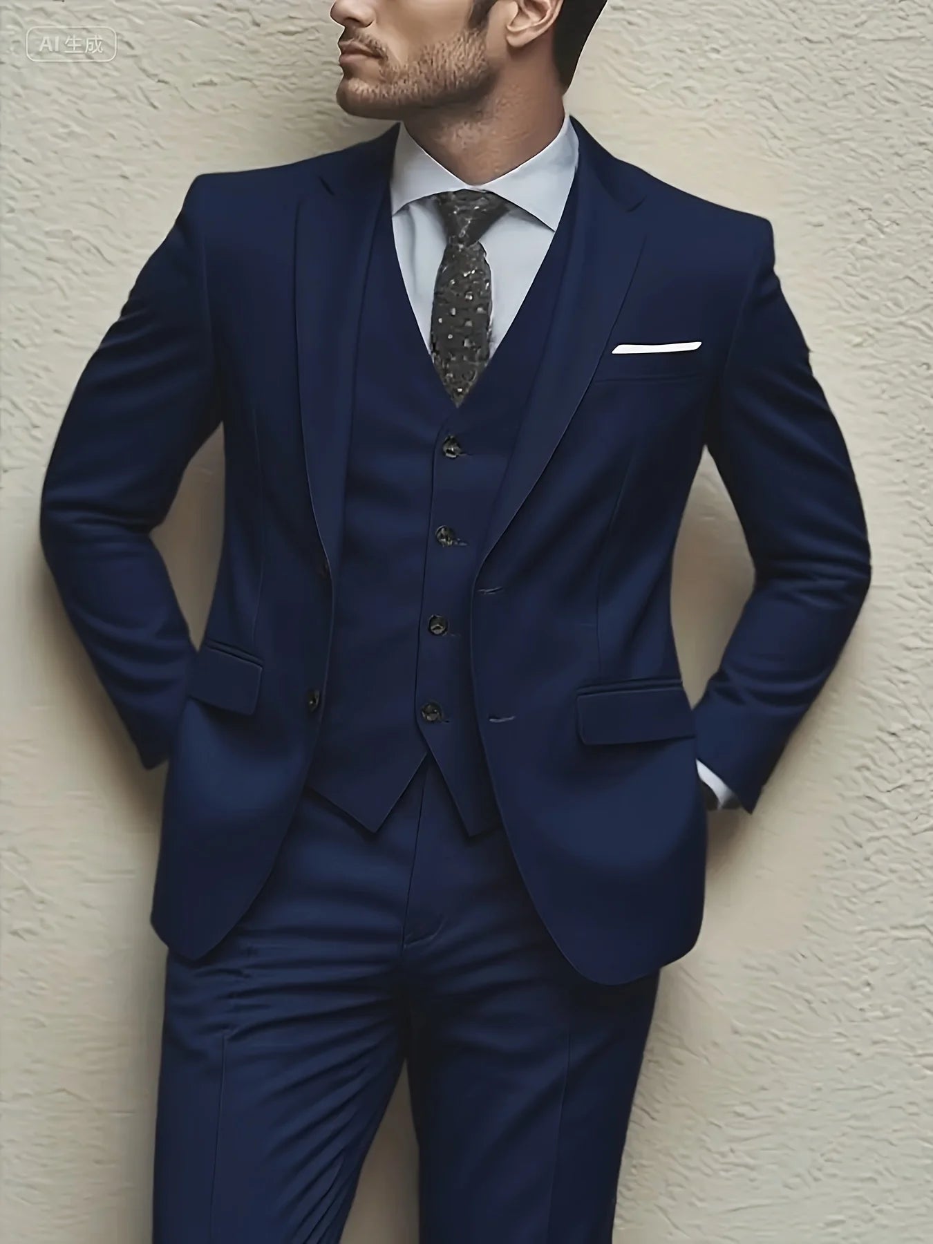 Men's 3pcs Suit Set – Jacket, Vest & Pants for Weddings, Parties & Formal Occasions