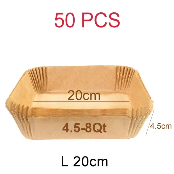 بطانات ورقية للاستخدام مرة واحدة في مقلاة الهواء - صواني خبز غير لاصقة مربعة ودائرية لكوسوري ونينجا