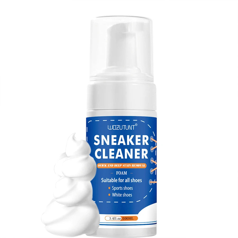 100 ml White Shoe Cleaner – No-Wash Dry Cleaning Foam for Suede, Sheepskin, Matte Leather & Sneakers