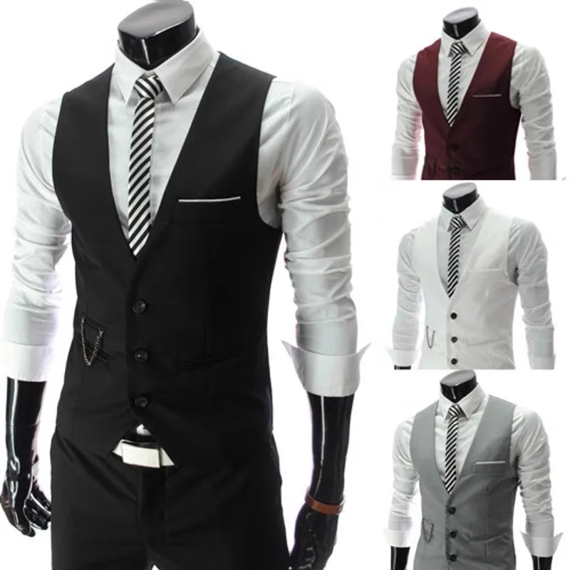 Men's Slim Fit Suit Vest – 2023 Formal Business & Casual Waistcoat