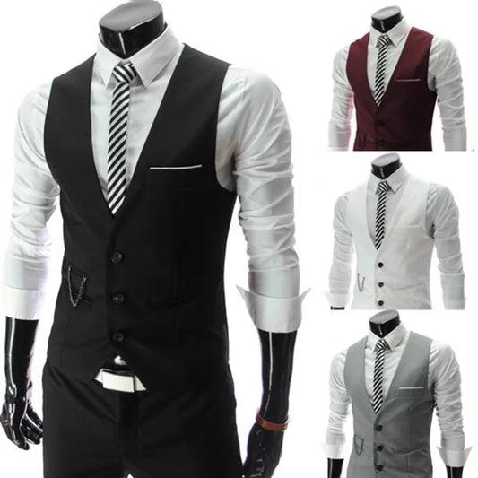 Men's Slim Fit Suit Vest – 2023 Formal Business & Casual Waistcoat