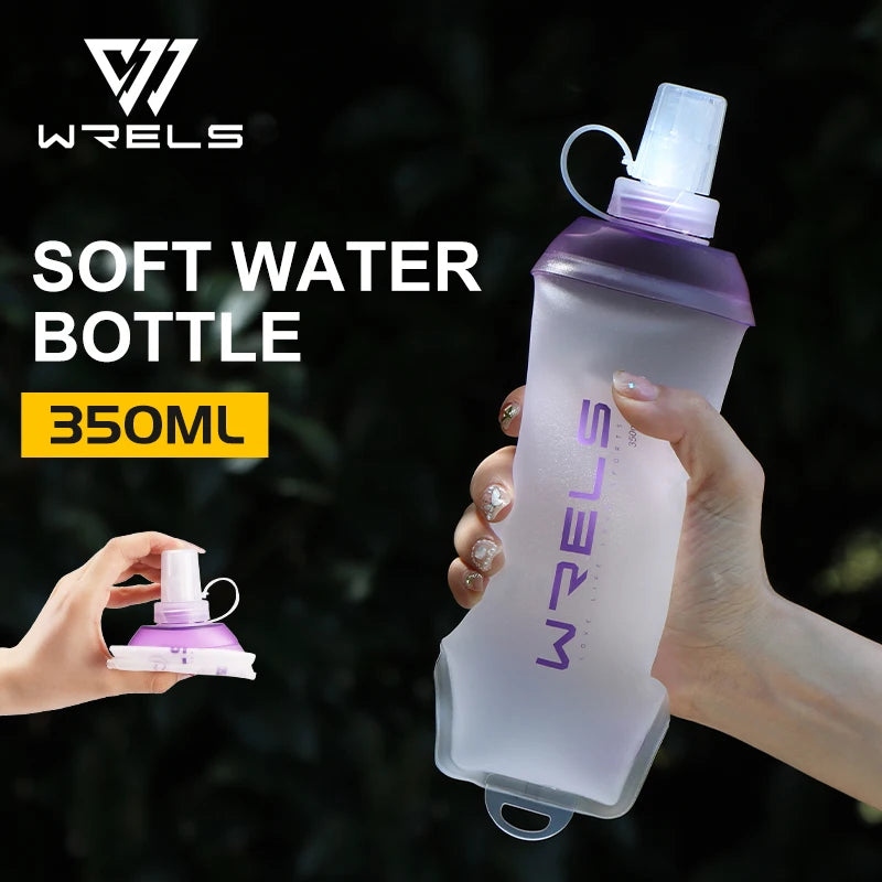 WRELS Soft Folding Water Bottle – BPA-Free TPU Flask for Camping, Running & Cycling