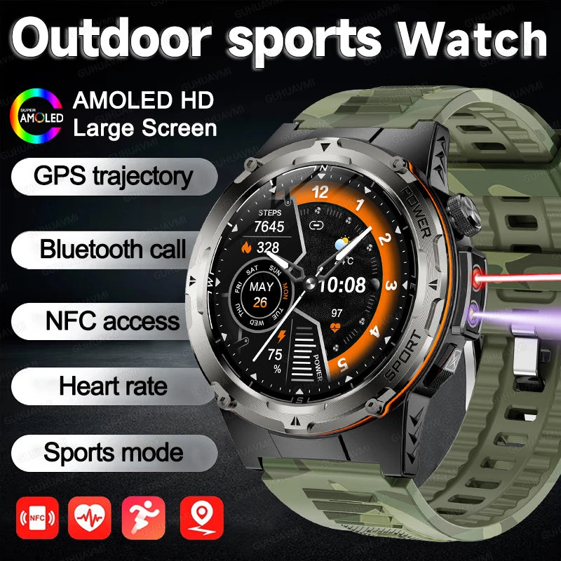 2025 New Outdoor GPS Smart Watch for Men – HD Call, NFC, 500mAh Battery, IP68 Waterproof Sports Watch for Xiaomi