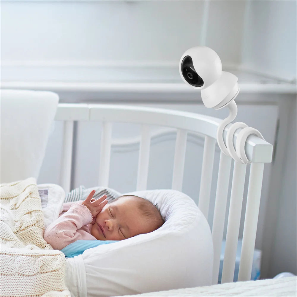 Universal Baby Monitor Bed Bracket – Flexible Camera Holder with Adjustable Long Arm, 1/4 Screw Mount & Multi function Clip