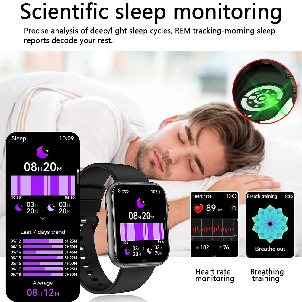 2025 New Smart Watch for Women – Full Touch Screen, Bluetooth Call, AI Voice, Heart Rate, Waterproof Sports Smart Bracelet