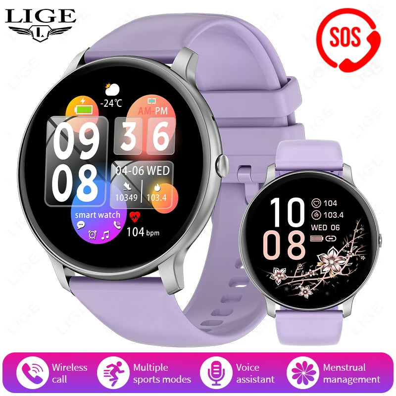 LIGE Bluetooth Call Smart Watch for Women & Men – Sports Fitness, Heart Rate Health Monitor, Android & iOS