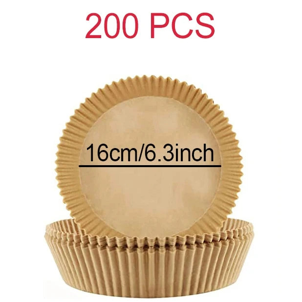 بطانات ورقية للاستخدام مرة واحدة في مقلاة الهواء - صواني خبز غير لاصقة مربعة ودائرية لكوسوري ونينجا