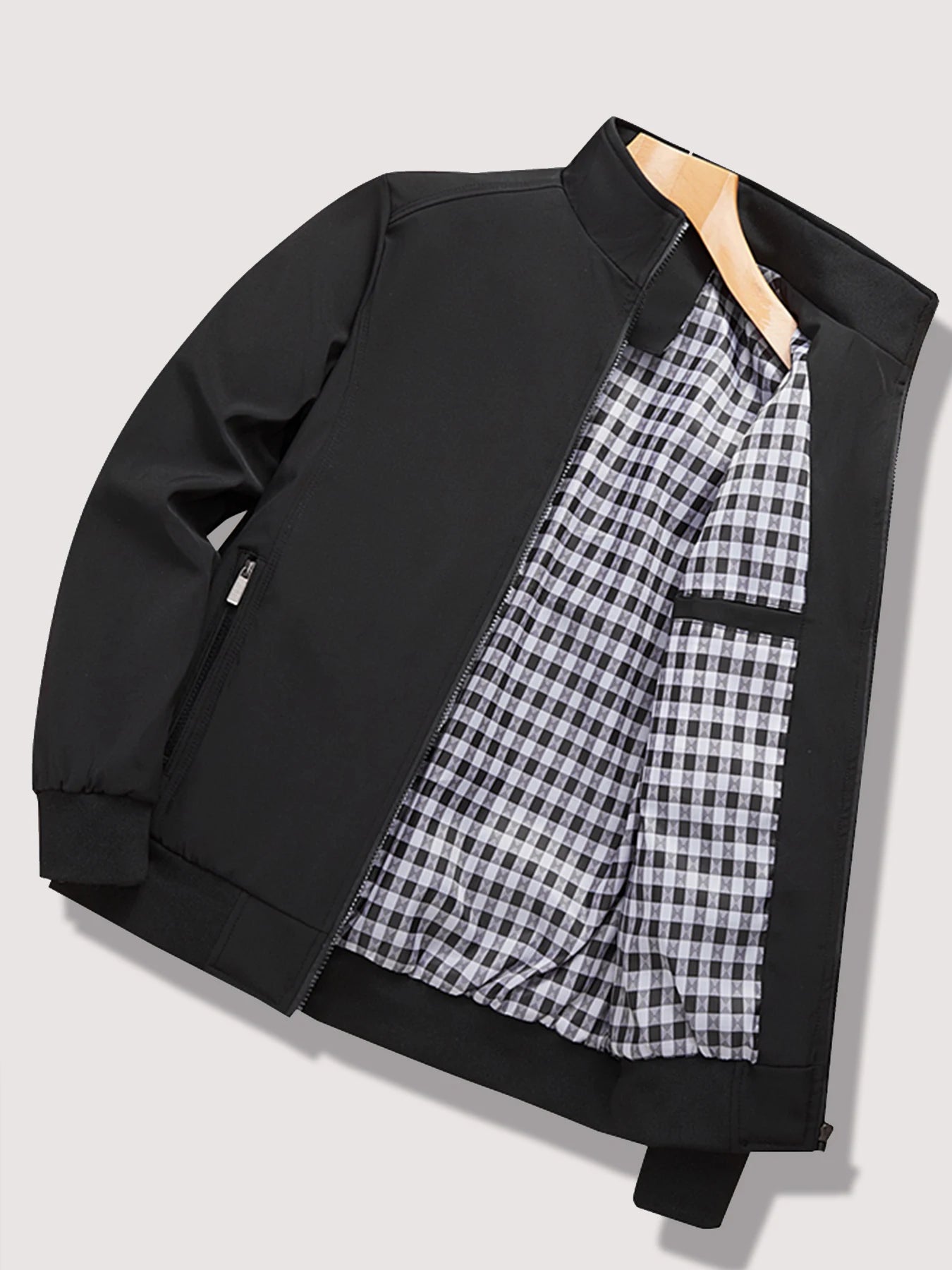 2024 Men’s Spring Autumn Casual Jacket – Solid Color Business Casual Commuter Coat