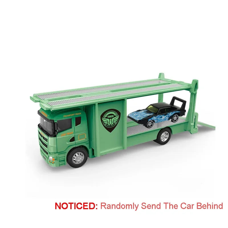 1:64 Alloy Container Trailer Diecast Toy Car – Metal Pull Back Truck Gift