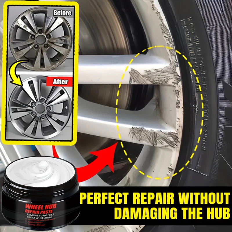 Car Wheel Rim Scratch Repair Paste – Tire & Rim Paint Refurbishment for Black, White, Silver Aluminum Alloy