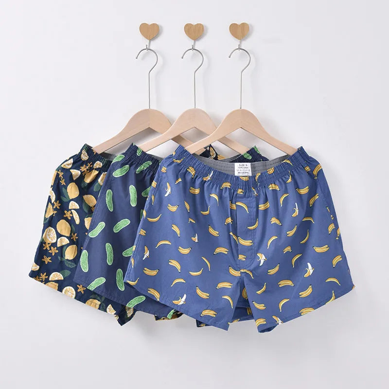 3PCS Men's Cotton Boxer Shorts | Loose Comfortable Arrow Pants Style Underwear | Homewear Boxers