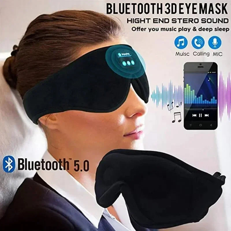 3D Bluetooth Sleep Mask – Eye Mask with Built-In HD Speaker for Music & Comfortable Sleep