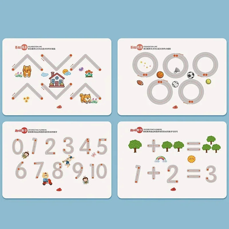 Magical Tracing Workbook – Reusable Calligraphy & Drawing Copybook for Toddlers, Kids Learning & Montessori Practice