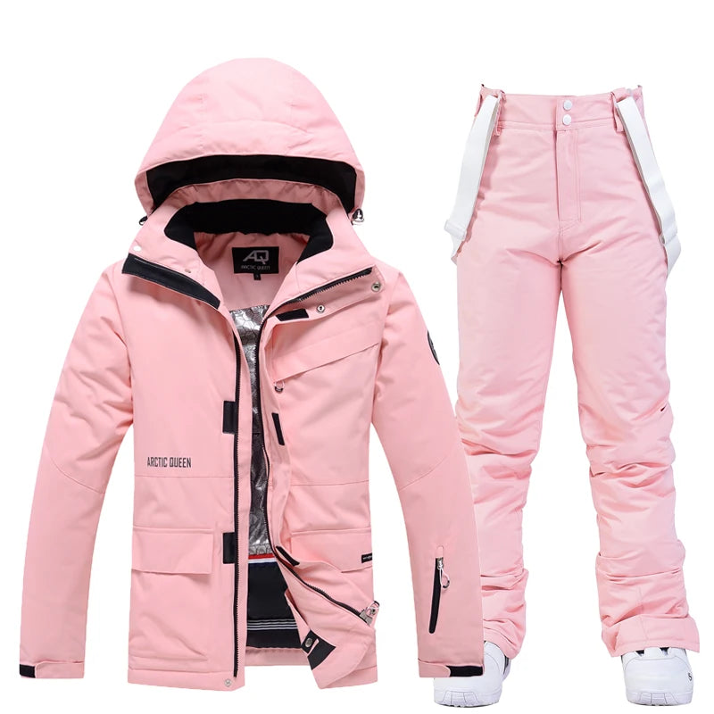 Men & Women Snow Suit Set – Warm -30°C Ski Jacket and Pants, Fashion Winter Snowboarding Clothing, Unisex