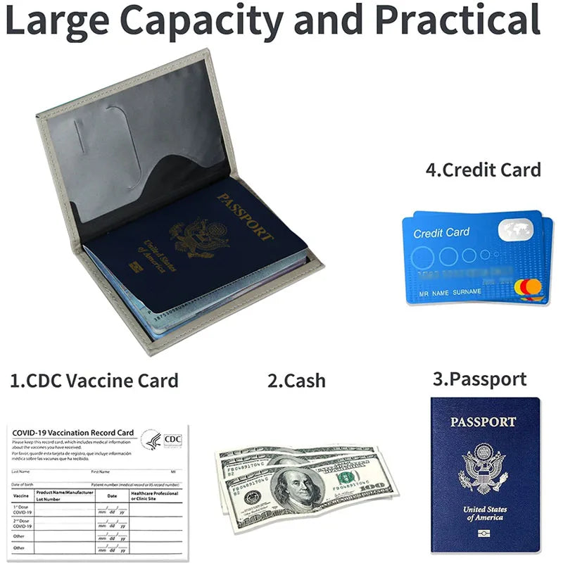 World Map Passport Cover – Hot Stamping Travel Case for Men & Women