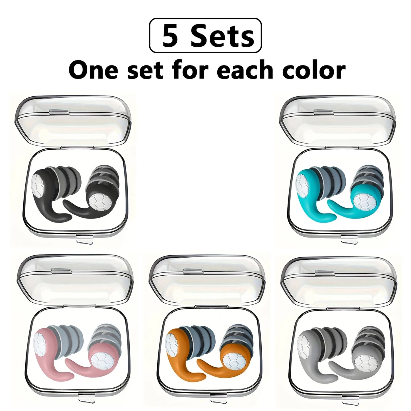 سدادات أذن HUAK المصنوعة من السيليكون الناعم - حماية للأذن بخاصية إلغاء الضوضاء للنوم والسباحة والراحة الهادئة