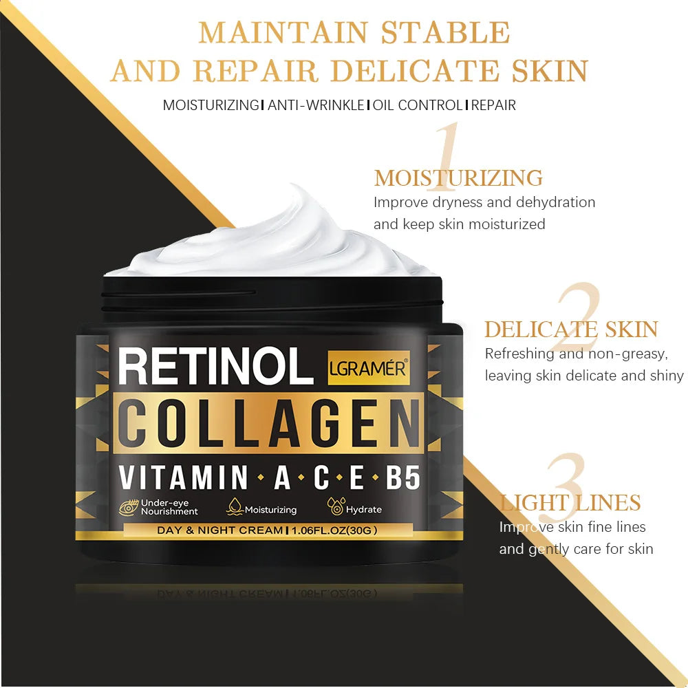 Men’s Retinol Collagen Face Cream – Moisturizing, Brightening & Firming Anti-Wrinkle Skincare