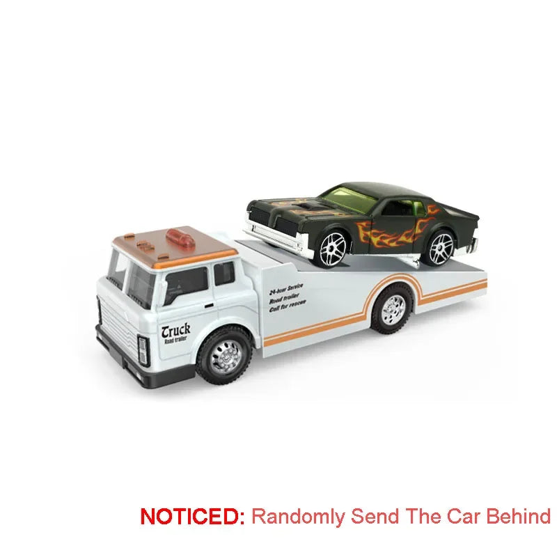 1:64 Alloy Container Trailer Diecast Toy Car – Metal Pull Back Truck Gift