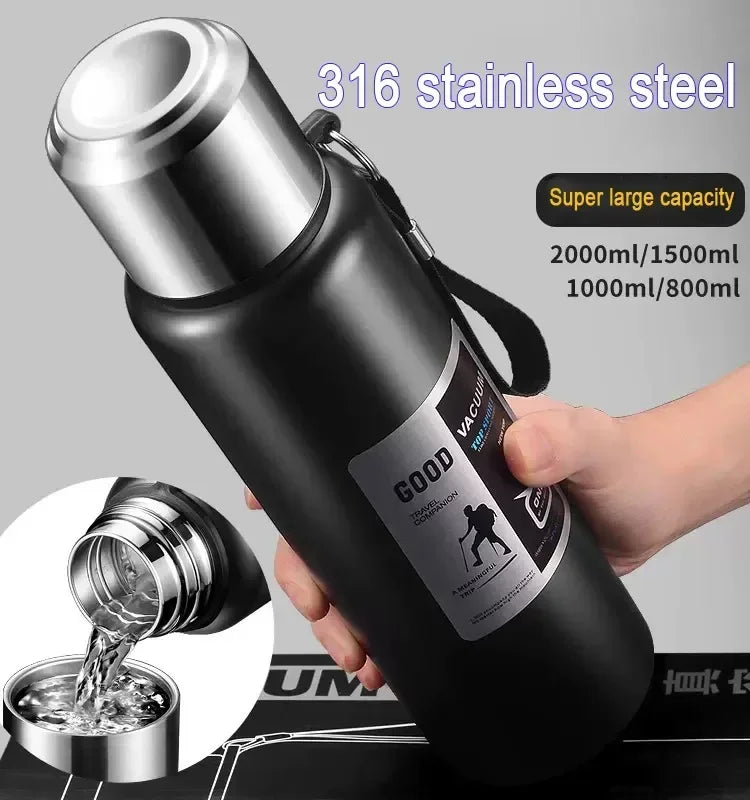 Large Capacity Stainless Steel Thermos Tumbler – Vacuum Insulated Travel Mug for Hot & Cold Coffee, Tea & Water
